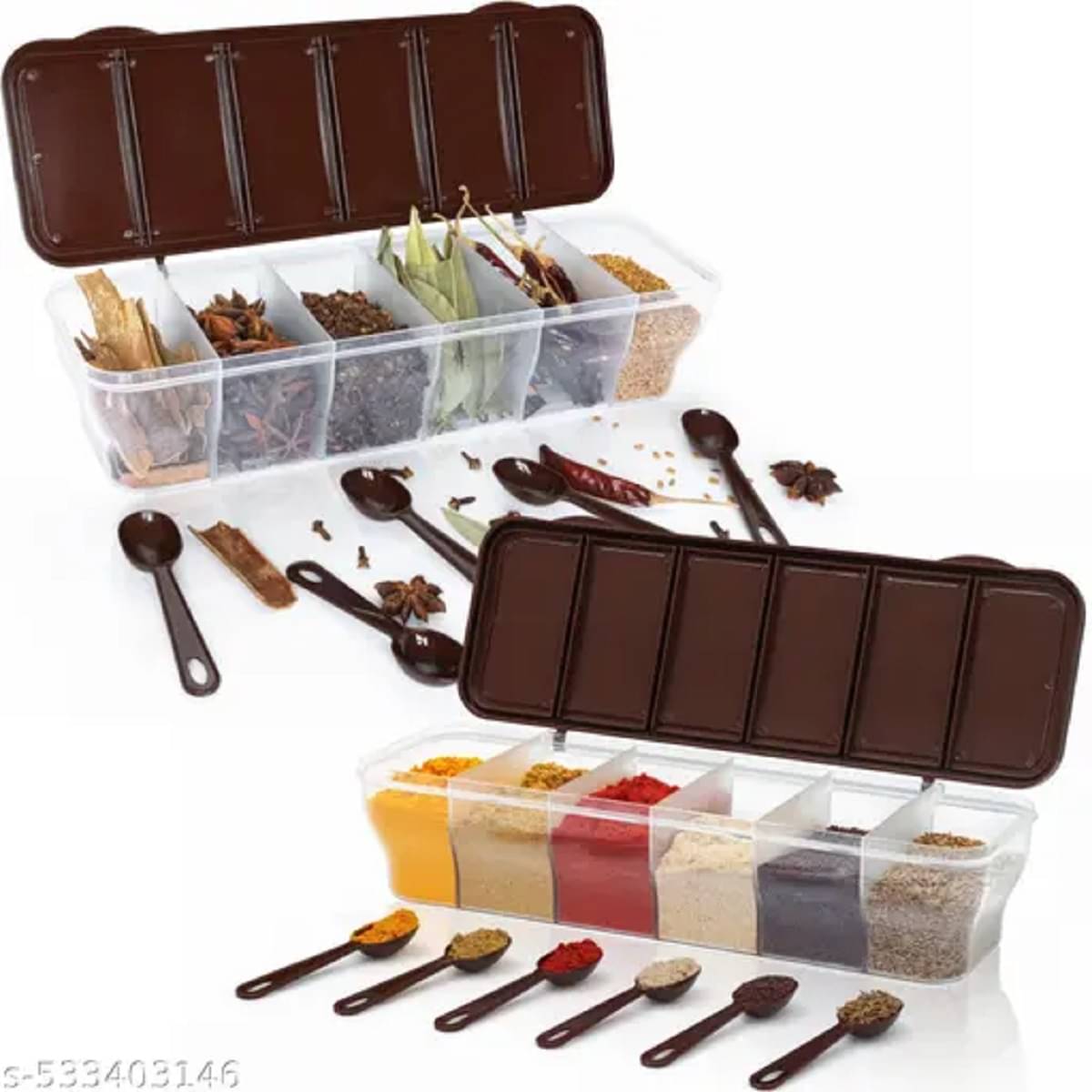     			Weizny Plastic Brown Spice Container ( Set of 2 )