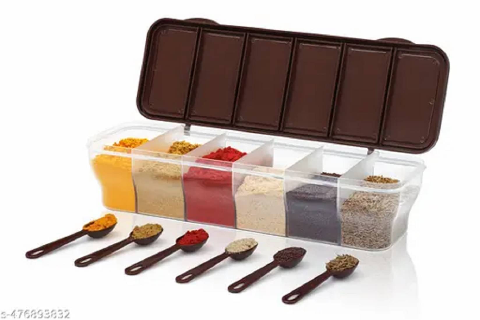     			Weizny Plastic Brown Spice Container ( Set of 1 )
