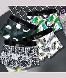 Xqsee Pack of 4 Nylon Trunks For Men's ( Multicolor3 )