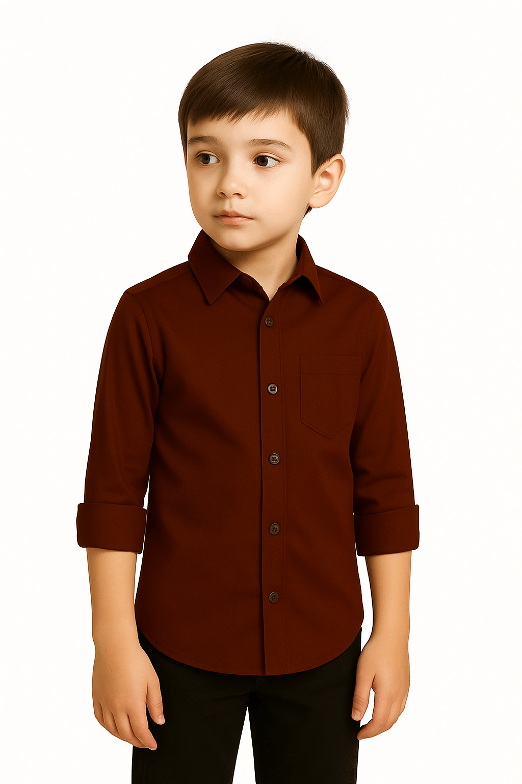     			ZAKAR STYLE Pack of 1 Boys Cotton Blend Full Sleeves Shirt ( Brown )