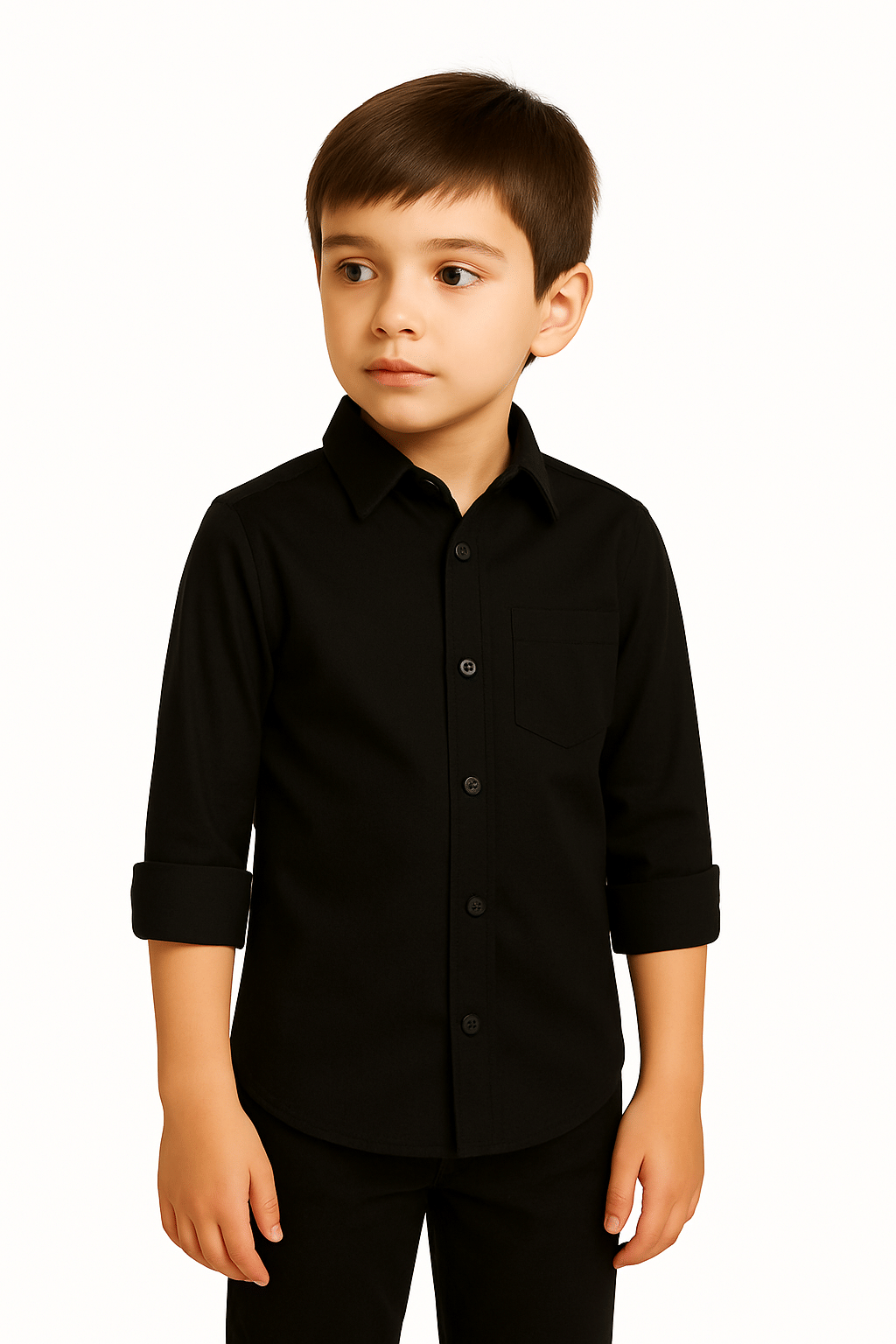 ZAKAR STYLE Pack of 1 Boys Cotton Blend Full Sleeves Shirt ( Black ) ZAKAR STYLE Pack of 1 Boys Cotton Blend Full Sleeves Shirt ( Black )
