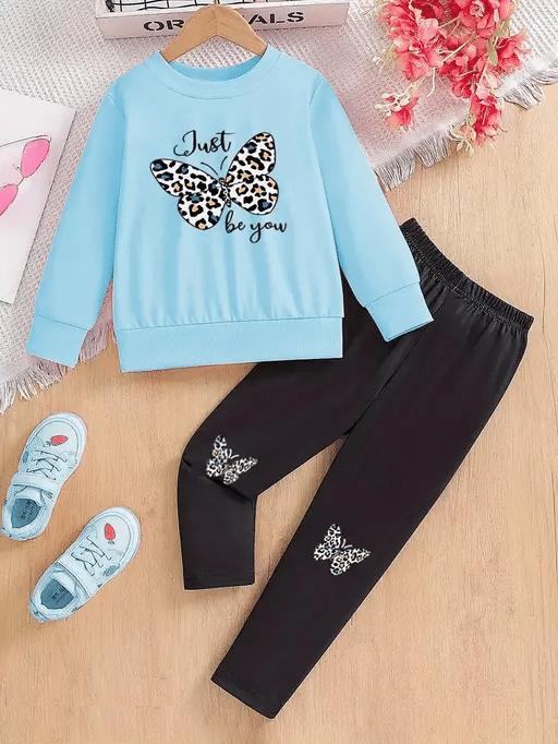     			child store Pack of 1 Baby Girls 100% Cotton T-shirt & Pants ( Light Blue )