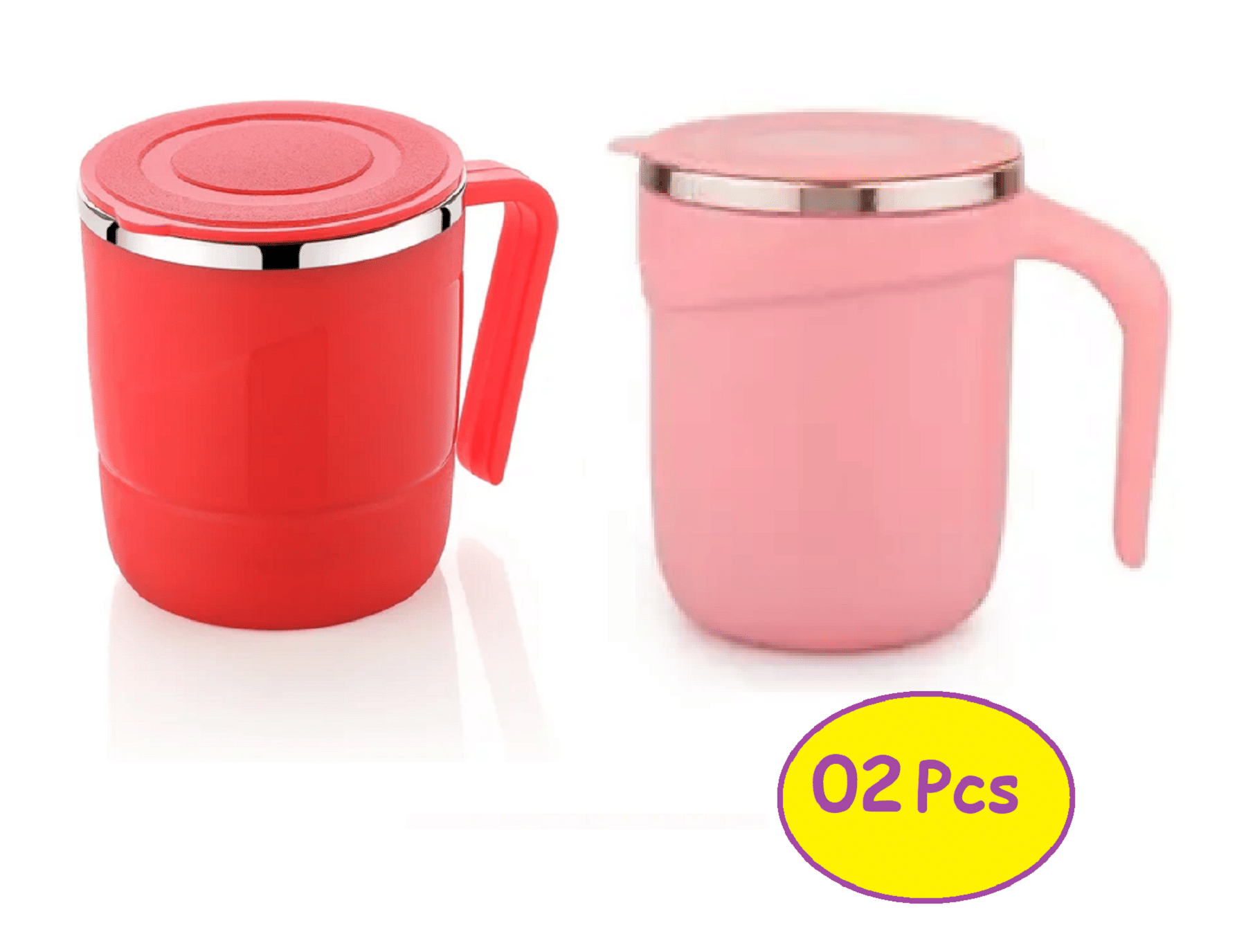 forral Coffee Cup Mug with Lid and Handle, Insulated Double Wall Plastic Covered Stainless Steel Hot Tea Coffee Cup Mug for Kids Girls, Students, Travel Mug forral Coffee Cup Mug with Lid and Handle, Insulated Double Wall Plastic Covered Stainless Steel Hot Tea Coffee Cup Mug for Kids Girls, Students, Travel Mug
