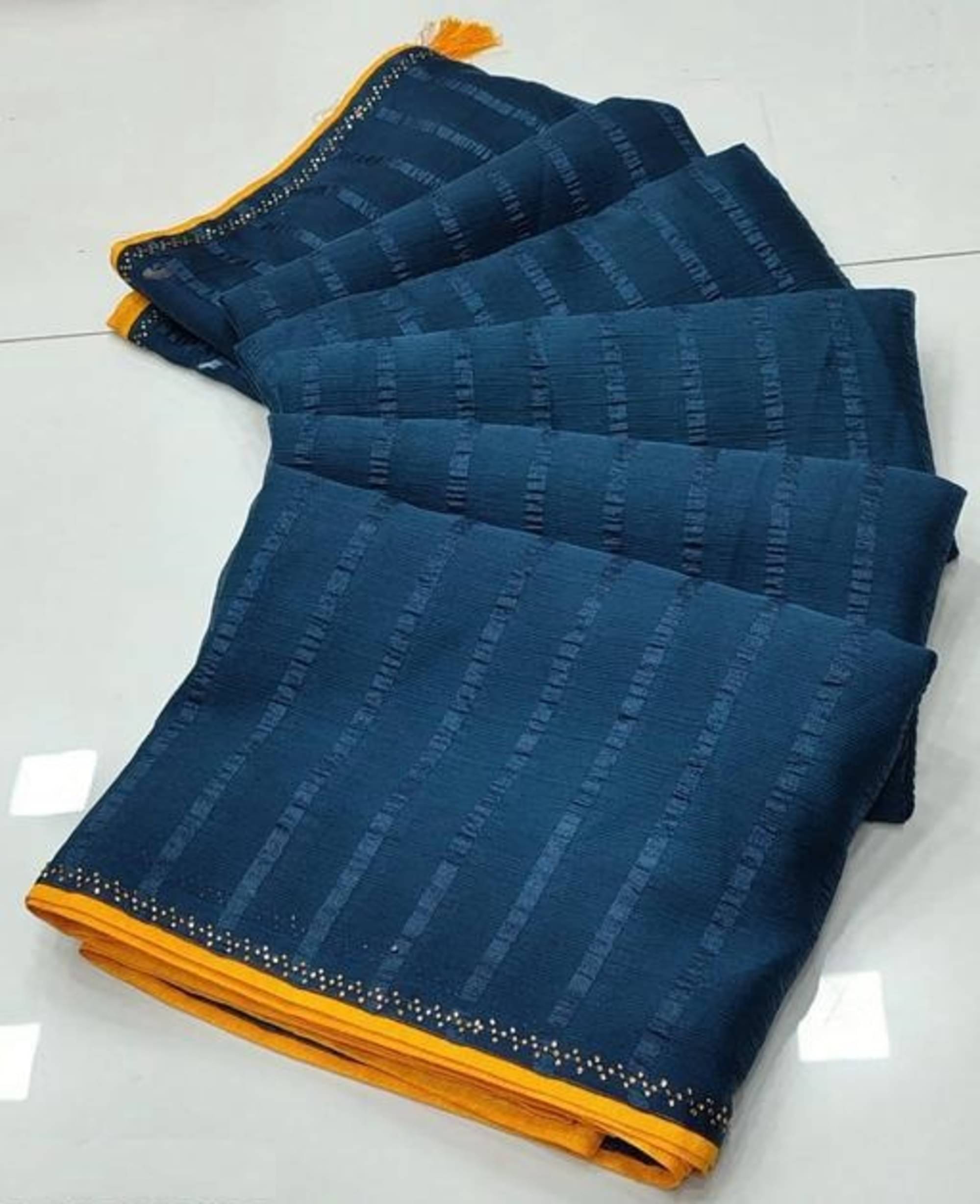 glow drapes Georgette Embellished Regular Saree With Unstitched Blouse Piece ( Rama ) glow drapes Georgette Embellished Regular Saree With Unstitched Blouse Piece ( Rama )