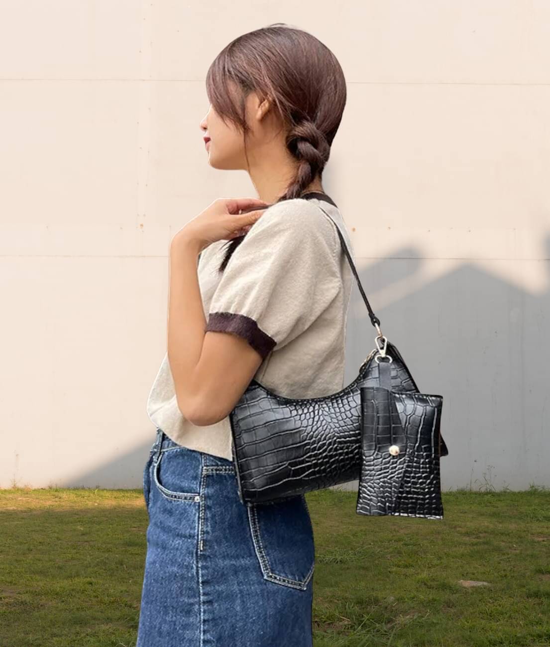     			gufrina Shoulder Bag PU Set of 1 ( Black )