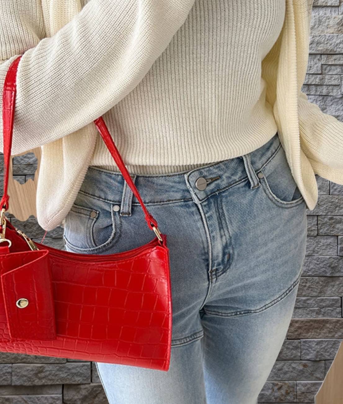     			gufrina Shoulder Bag PU Set of 1 ( Red )