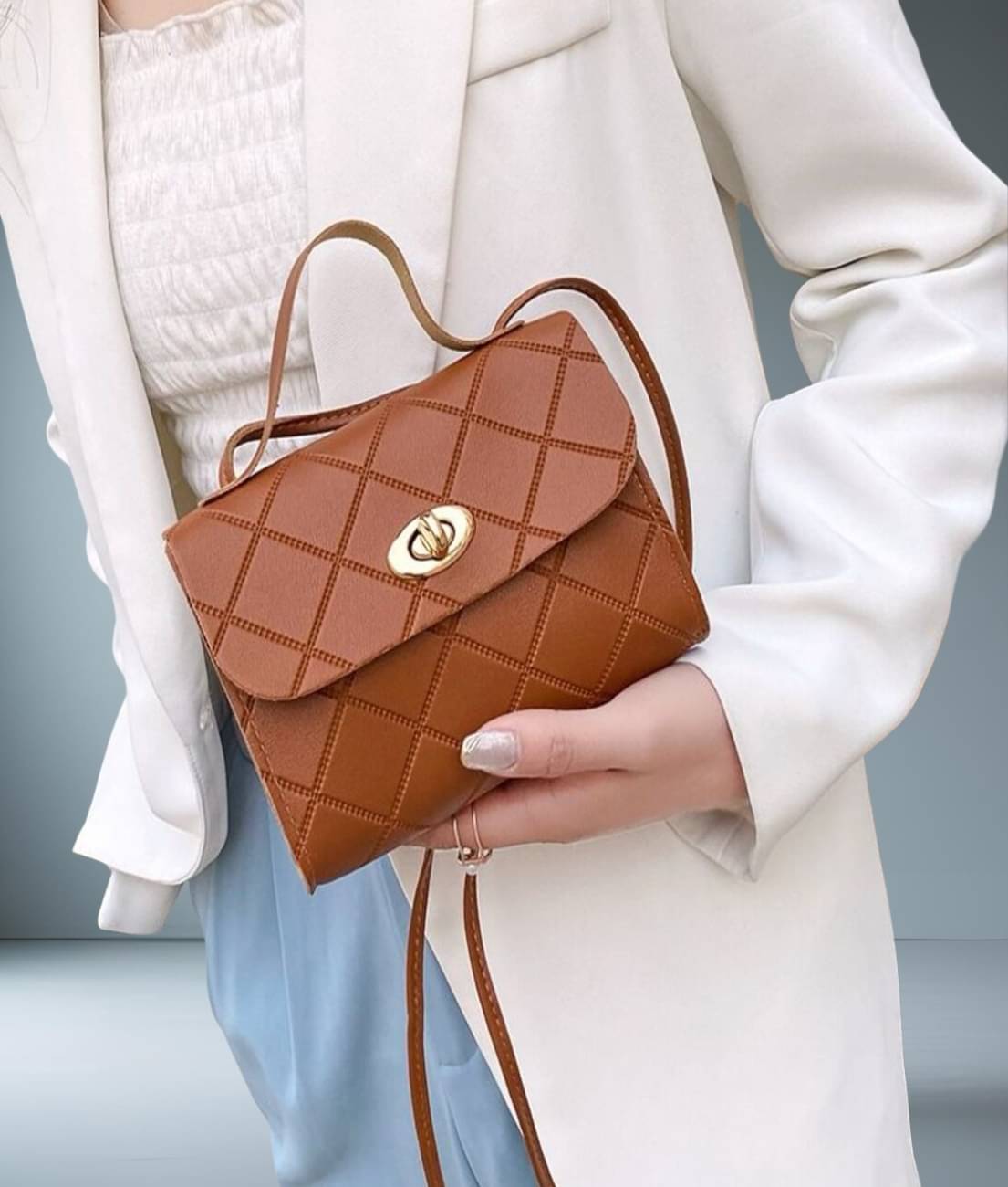     			gufrina Sling Bag PU Set of 1 ( Brown )