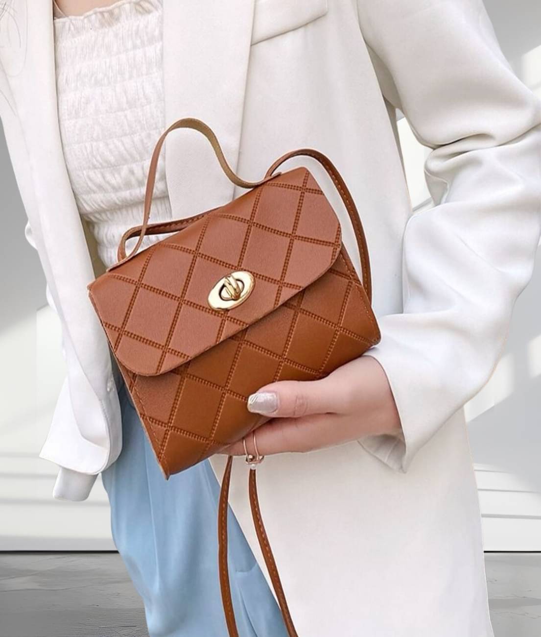     			gufrina Sling Bag PU Set of 1 ( Brown )