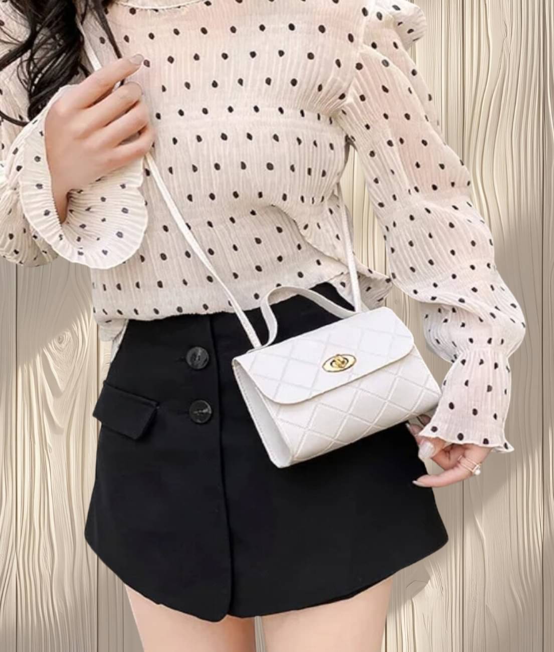     			gufrina Sling Bag PU Set of 1 ( White )