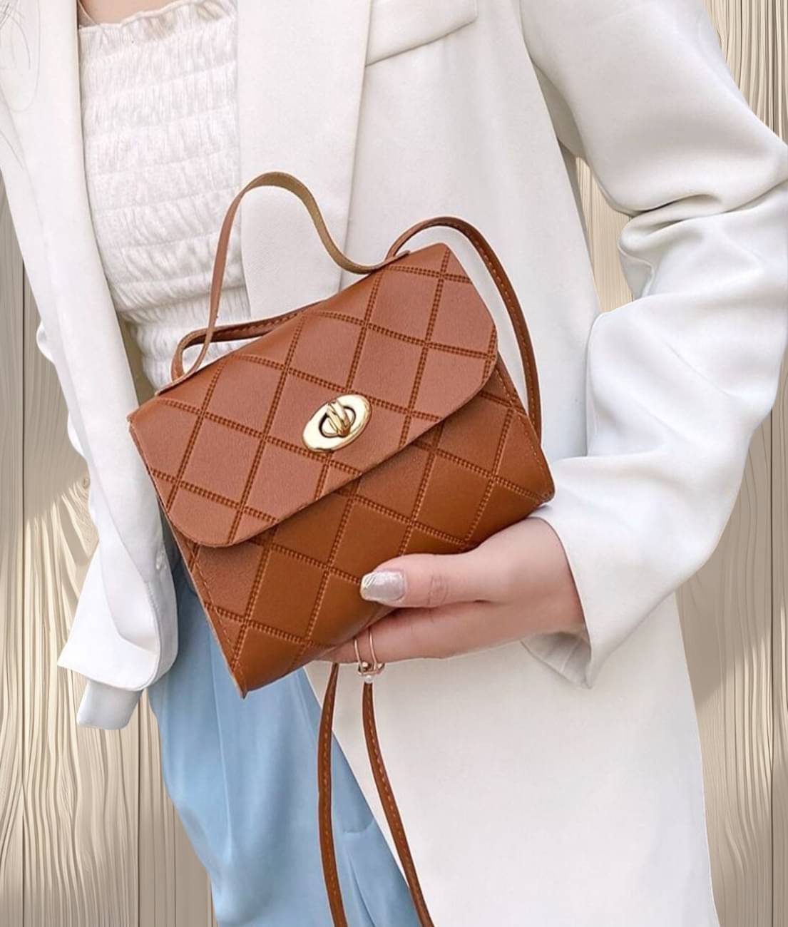     			gufrina Sling Bag PU Set of 1 ( Brown )