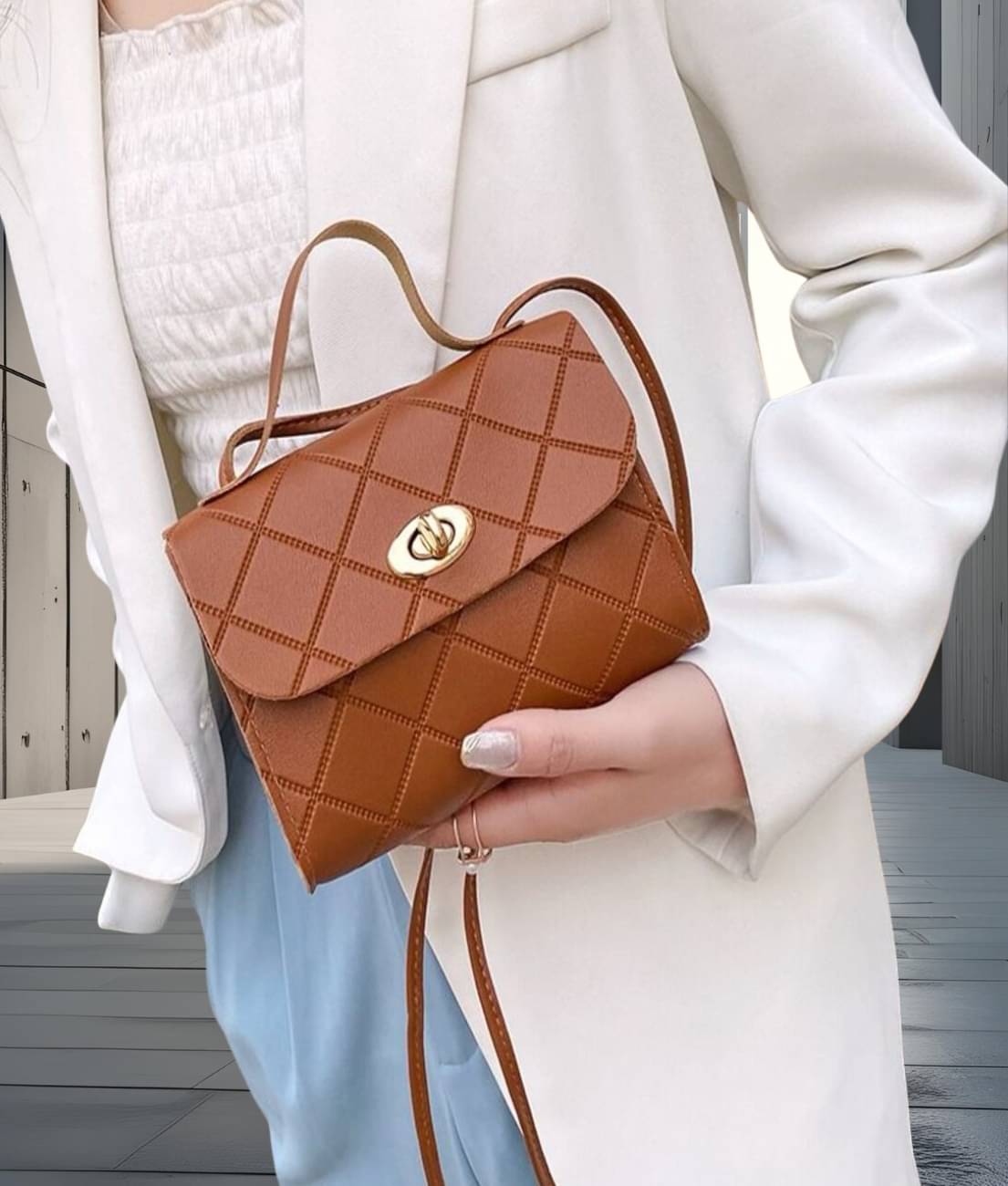     			gufrina Sling Bag PU Set of 1 ( Brown )