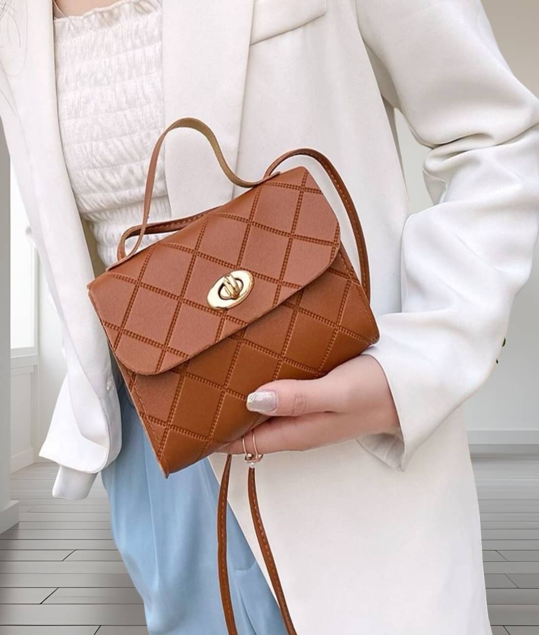     			gufrina Sling Bag PU Set of 1 ( Brown )