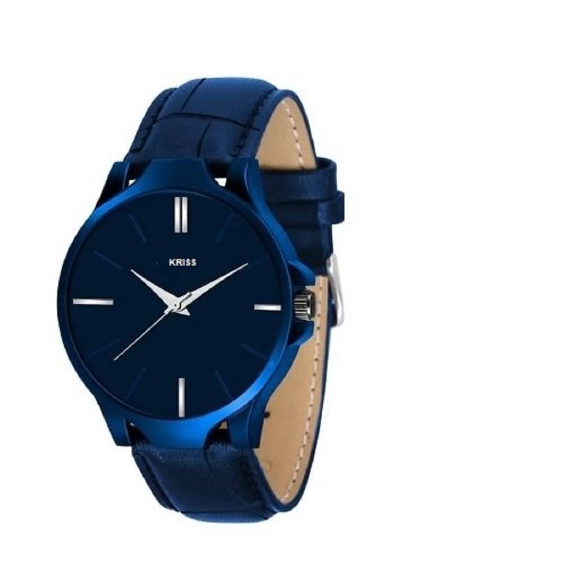     			kriss collection Blue Leather Analog Men's Watch