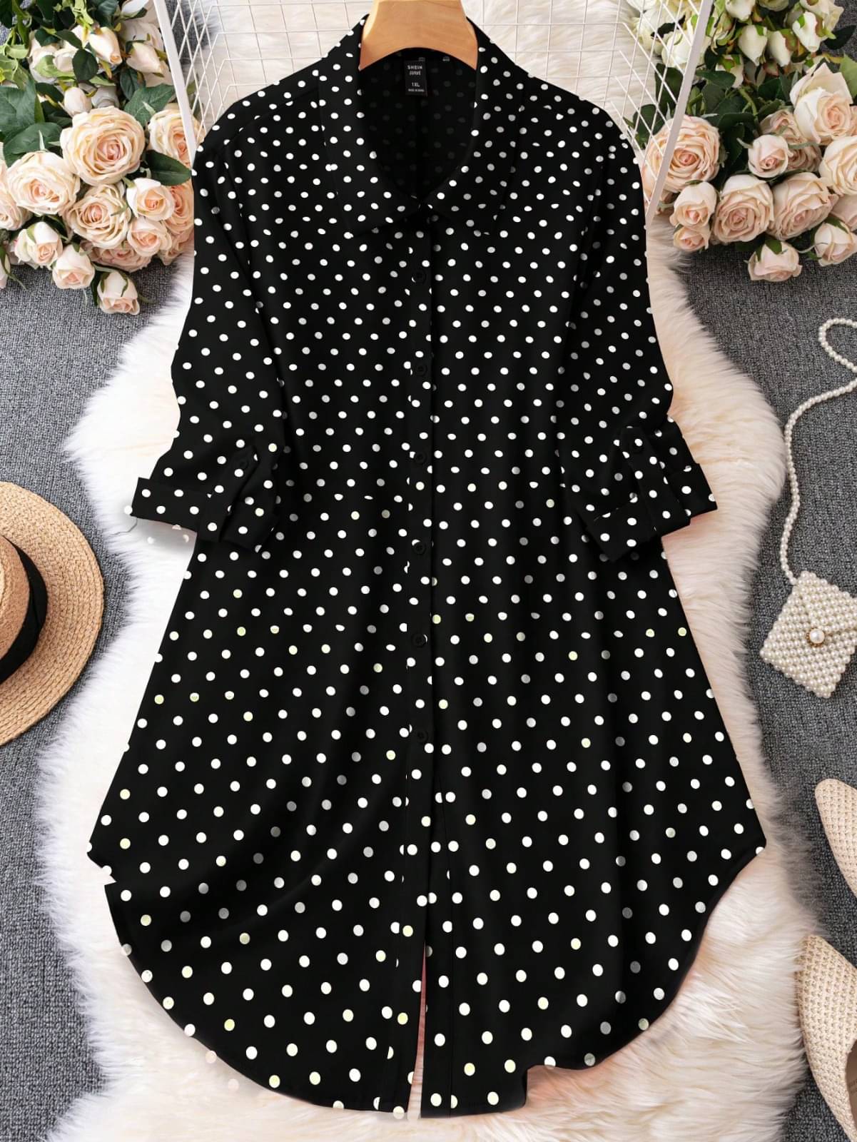 shitdhey Women Crepe Printed A-line Dress ( Black ) shitdhey Women Crepe Printed A-line Dress ( Black )