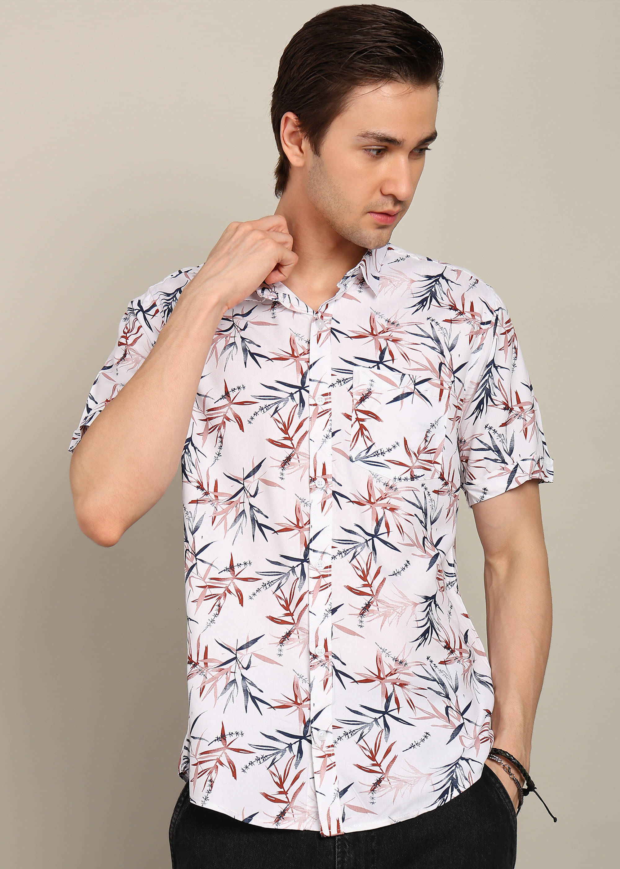 BLYNK Poly Cotton Regular Fit Printed Half Sleeves Men's Casual Shirt - Pink ( Pack of 1 ) BLYNK Poly Cotton Regular Fit Printed Half Sleeves Men's Casual Shirt - Pink ( Pack of 1 )