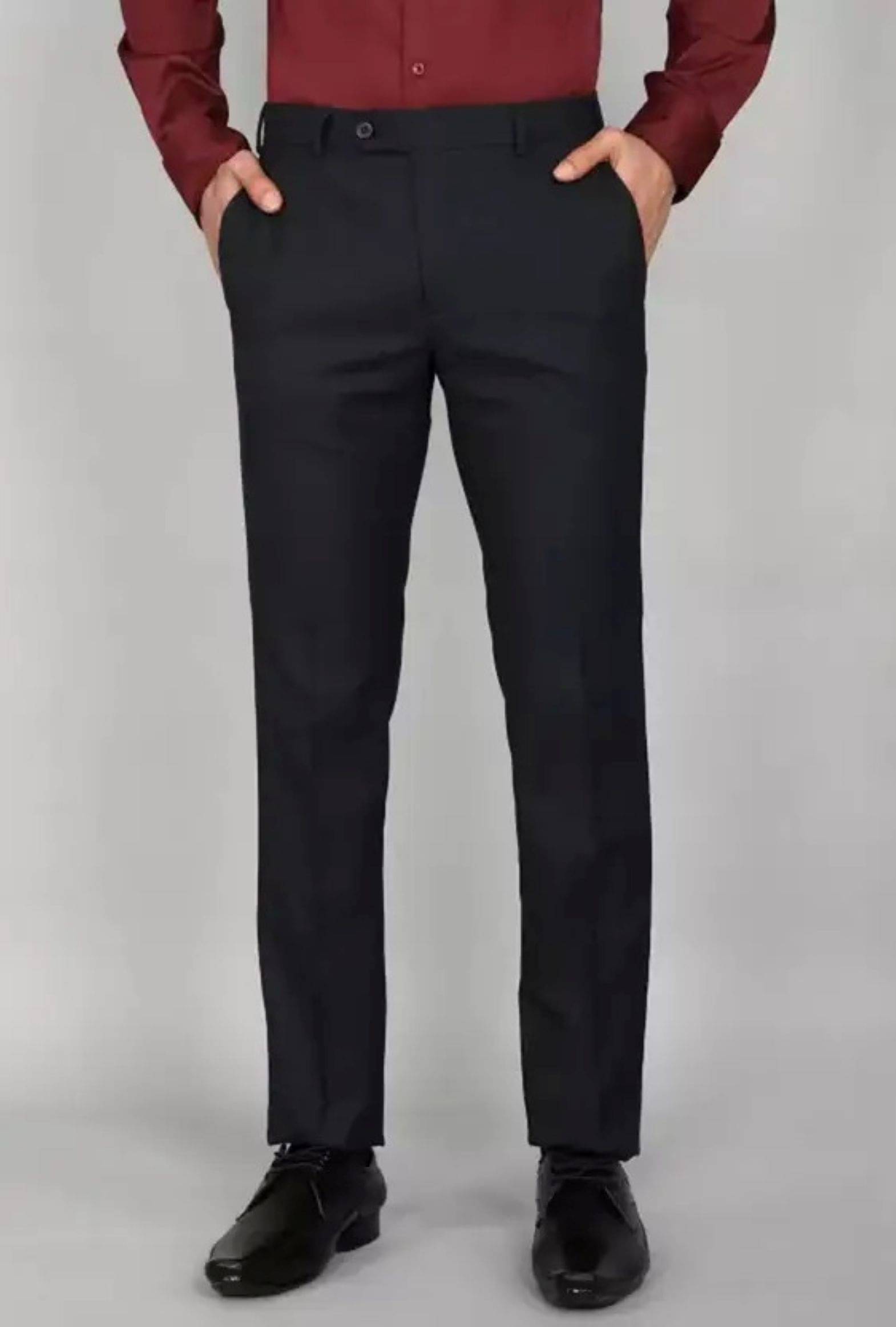     			CEO FABRICS Regular Flat Men's Formal Trouser - Black ( Pack of 1 )