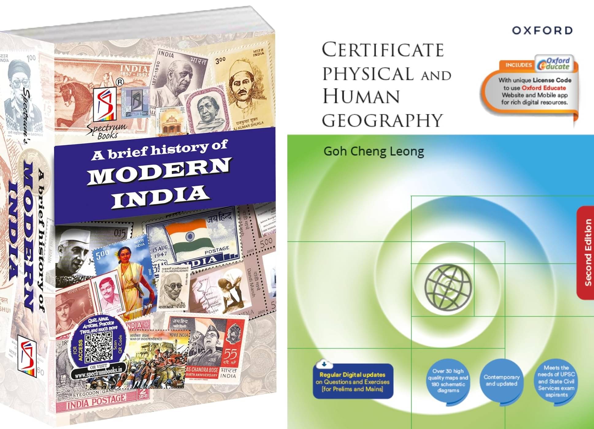     			Certificate Physical and Human Geography + A Brief History of Modern India - Combo Of 2 Book