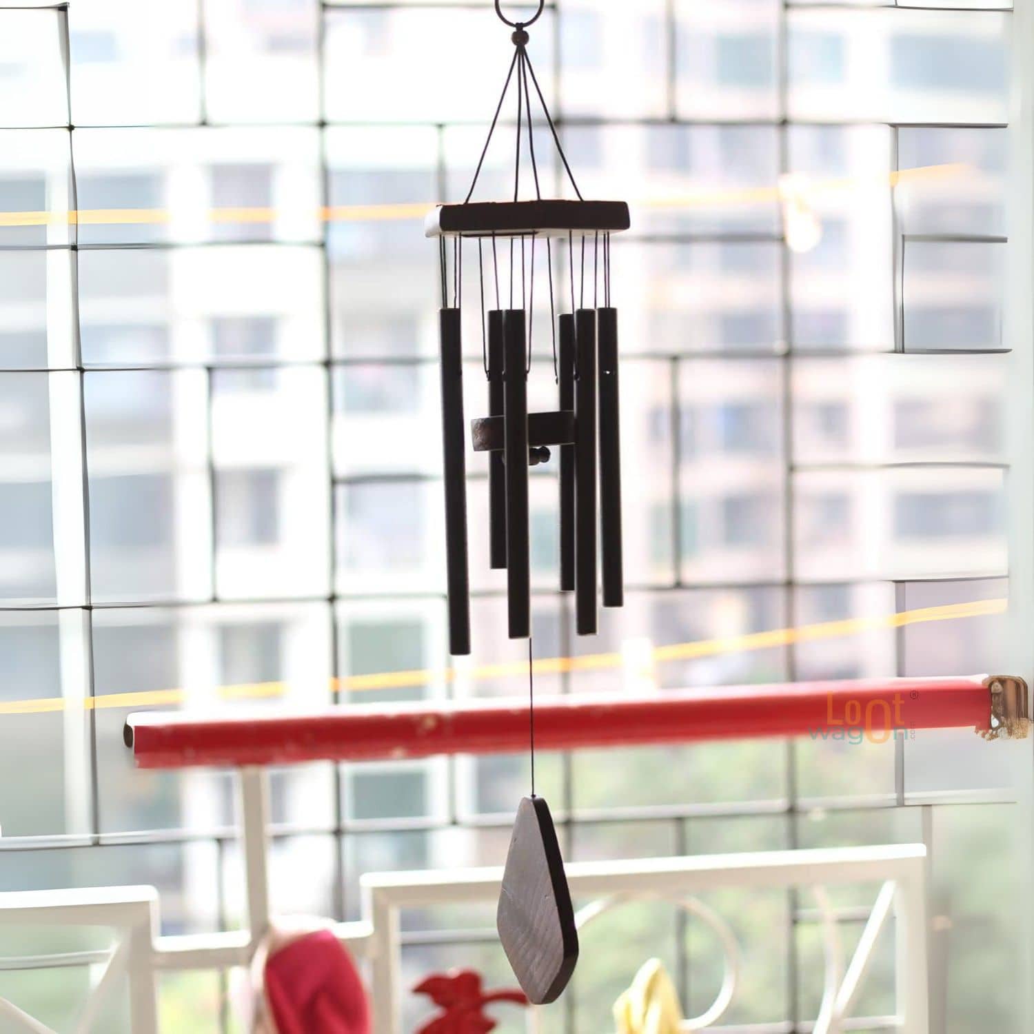KRAMOX BLACK 7 TUBE WIND Aluminium 7 Rod Indoor Windchime Pack of 1