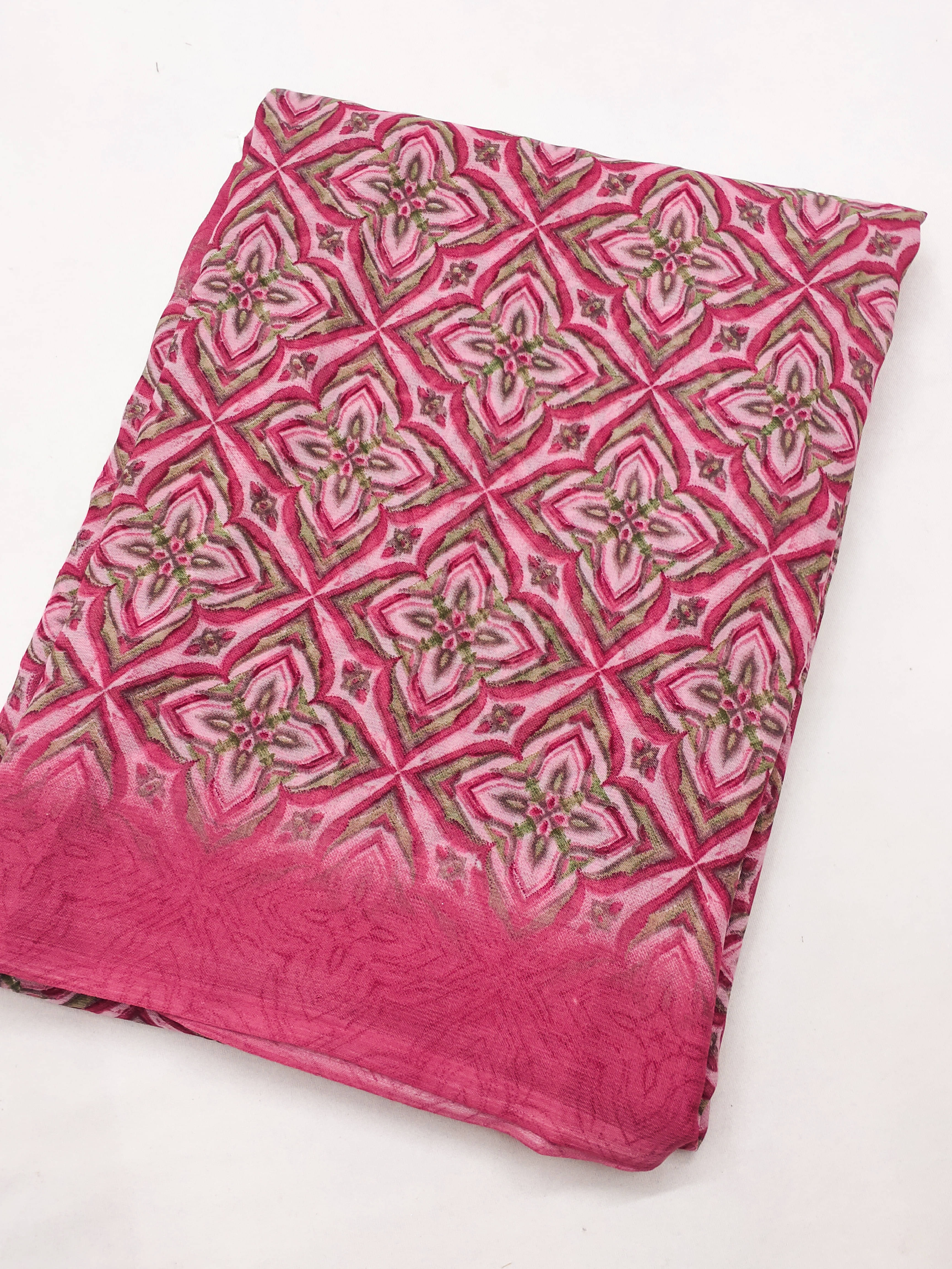 Kashvi Sarees Georgette Printed Chanderi saree With Unstitched Blouse Piece ( Pink ) Kashvi Sarees Georgette Printed Chanderi saree With Unstitched Blouse Piece ( Pink )