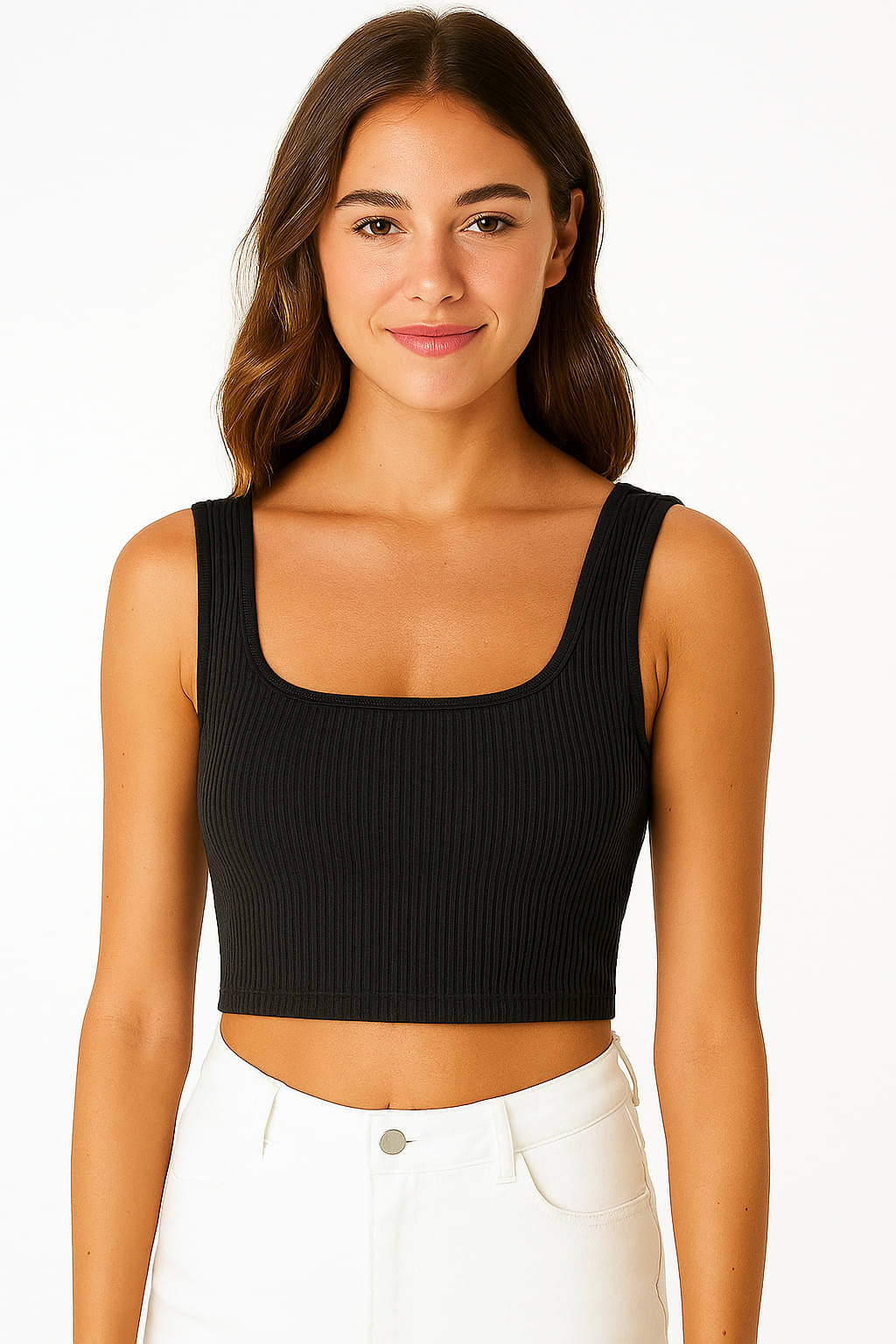     			MULTIWA Women's Lycra Crop Top ( Black )