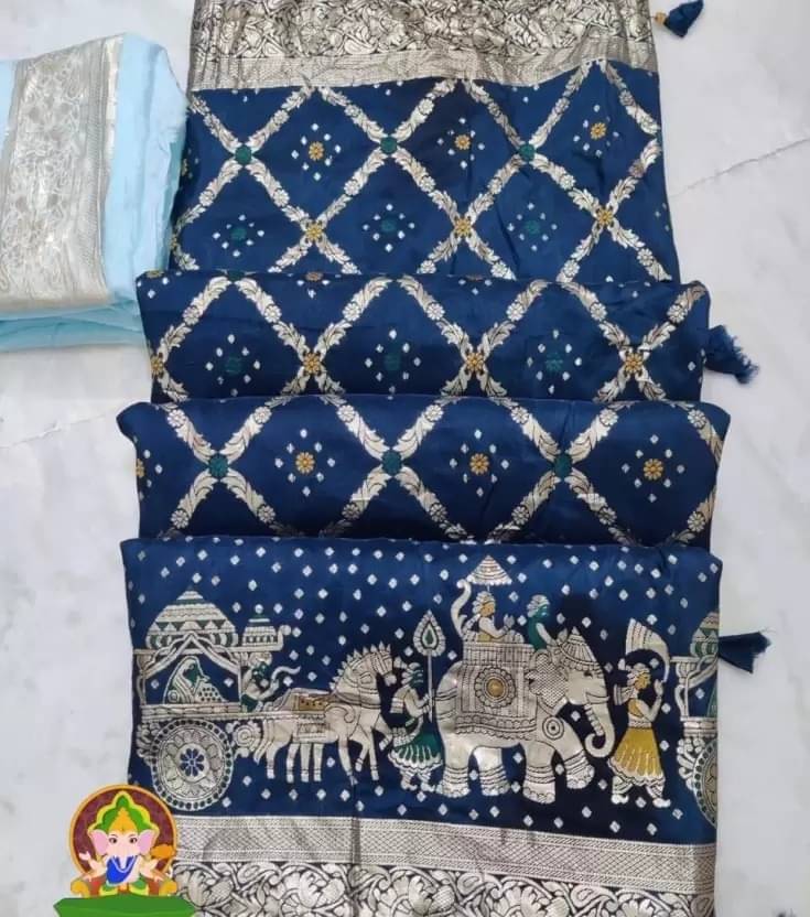     			Suali Cotton Silk Woven Regular Saree With Unstitched Blouse Piece ( Blue )