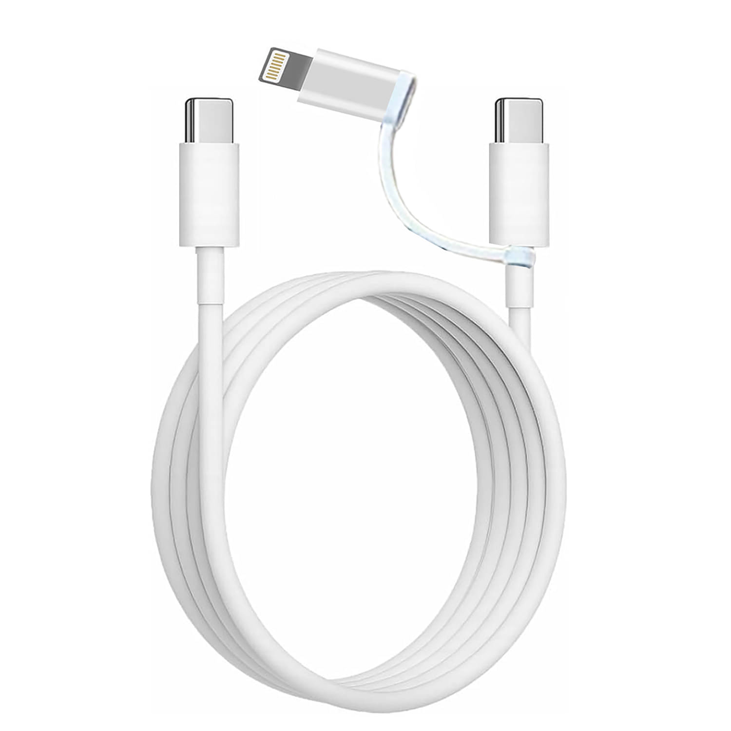     			USB C to Type C and Lightning 60W 2 in 1 Charging Cable 1meter