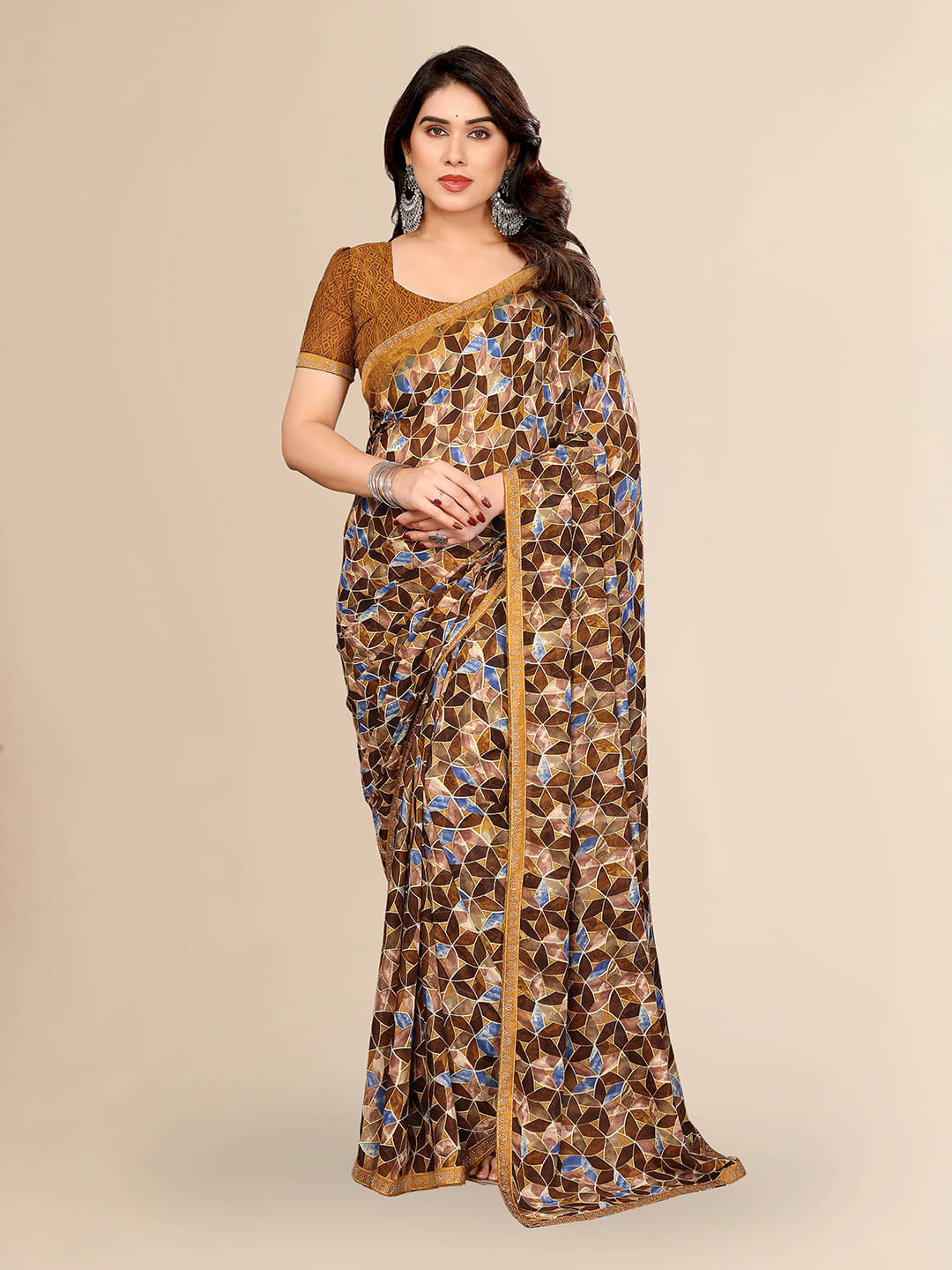 ANAND SAREES Georgette Embellished Chanderi saree With Unstitched Blouse Piece ( Yellow ) ANAND SAREES Georgette Embellished Chanderi saree With Unstitched Blouse Piece ( Yellow )