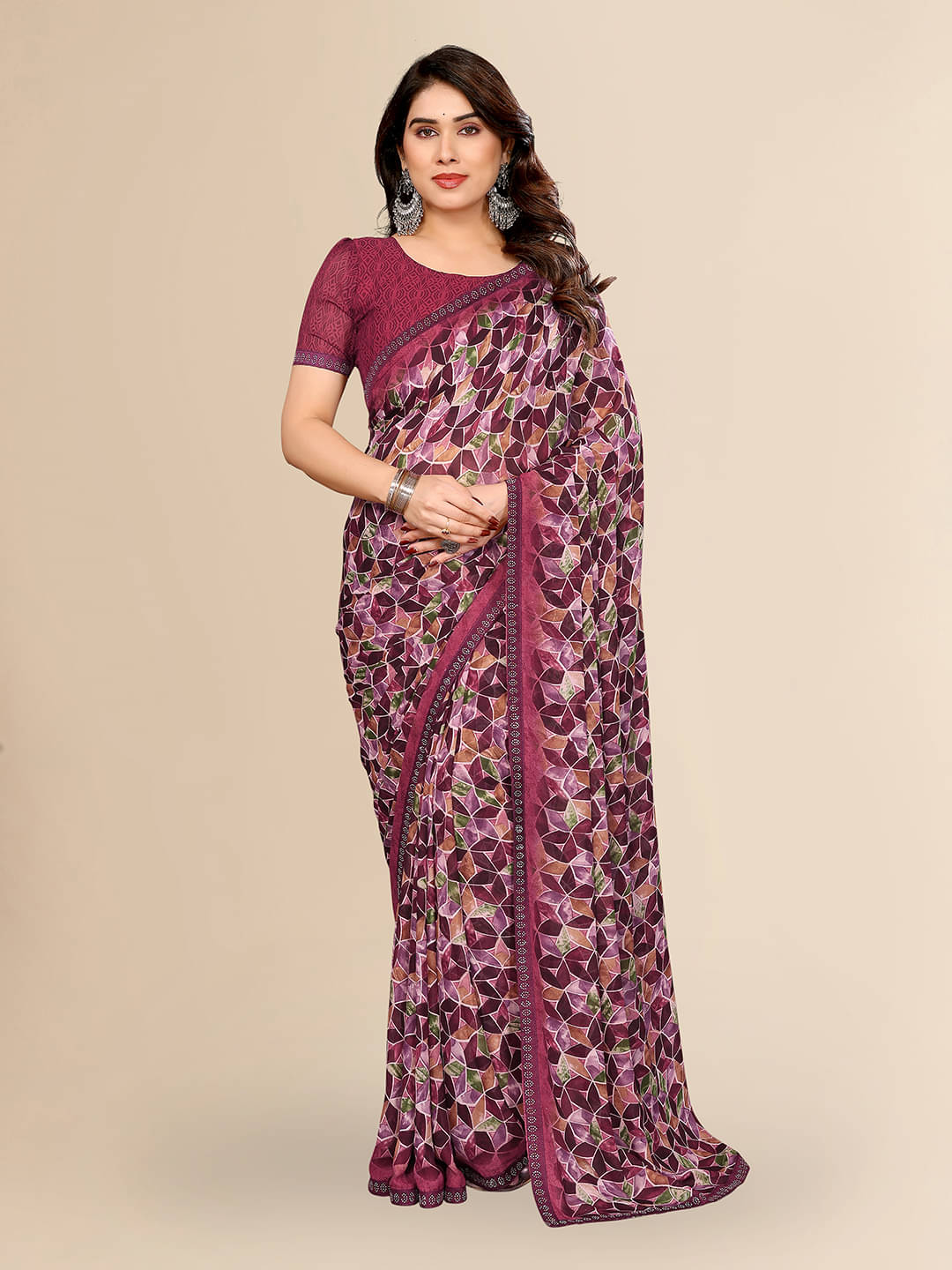 ANAND SAREES Georgette Embellished Chanderi saree With Unstitched Blouse Piece ( Pink ) ANAND SAREES Georgette Embellished Chanderi saree With Unstitched Blouse Piece ( Pink )
