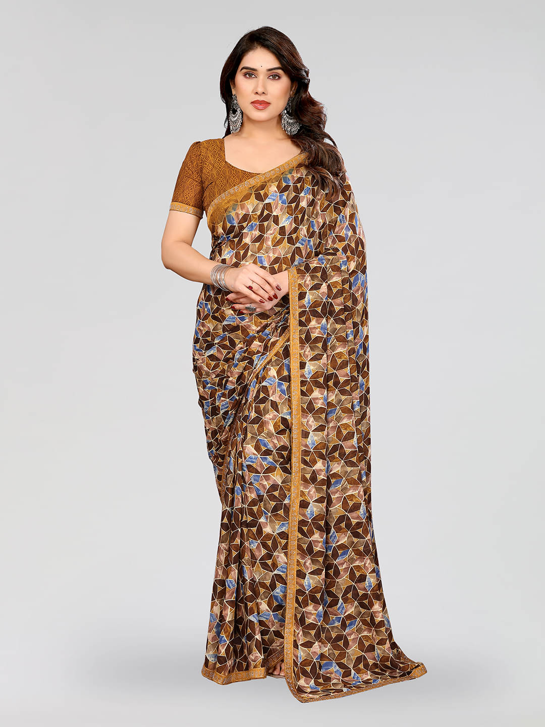 ANAND SAREES Georgette Embellished Chanderi saree With Unstitched Blouse Piece ( Yellow ) ANAND SAREES Georgette Embellished Chanderi saree With Unstitched Blouse Piece ( Yellow )