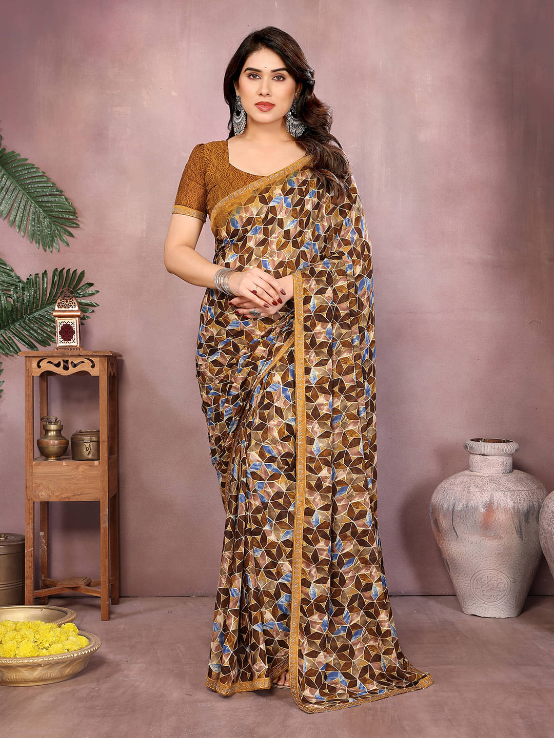 ANAND SAREES Georgette Embellished Chanderi saree With Unstitched Blouse Piece ( Yellow ) ANAND SAREES Georgette Embellished Chanderi saree With Unstitched Blouse Piece ( Yellow )