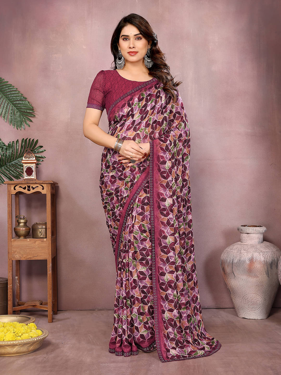 ANAND SAREES Georgette Embellished Chanderi saree With Unstitched Blouse Piece ( Pink ) ANAND SAREES Georgette Embellished Chanderi saree With Unstitched Blouse Piece ( Pink )