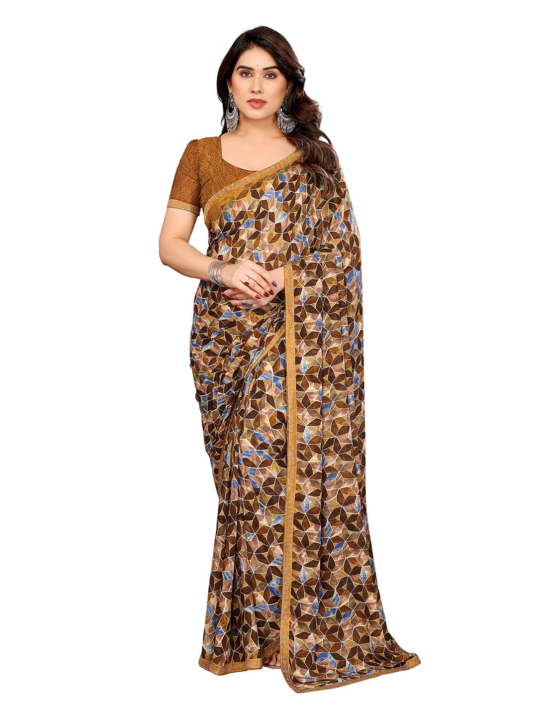 ANAND SAREES Georgette Embellished Chanderi saree With Unstitched Blouse Piece ( Yellow ) ANAND SAREES Georgette Embellished Chanderi saree With Unstitched Blouse Piece ( Yellow )
