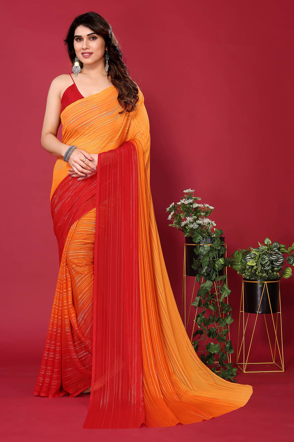 ANAND SAREES Satin Embellished Chanderi saree With Unstitched Blouse Piece ( Yellow1 ) ANAND SAREES Satin Embellished Chanderi saree With Unstitched Blouse Piece ( Yellow1 )