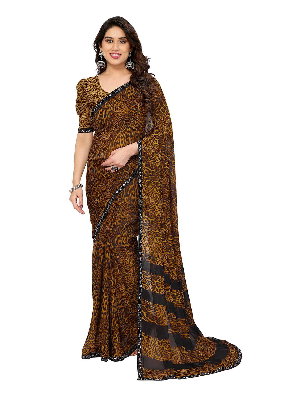 Kashvi Sarees Georgette Embellished Chanderi saree With Unstitched Blouse Piece ( Yellow ) Kashvi Sarees Georgette Embellished Chanderi saree With Unstitched Blouse Piece ( Yellow )