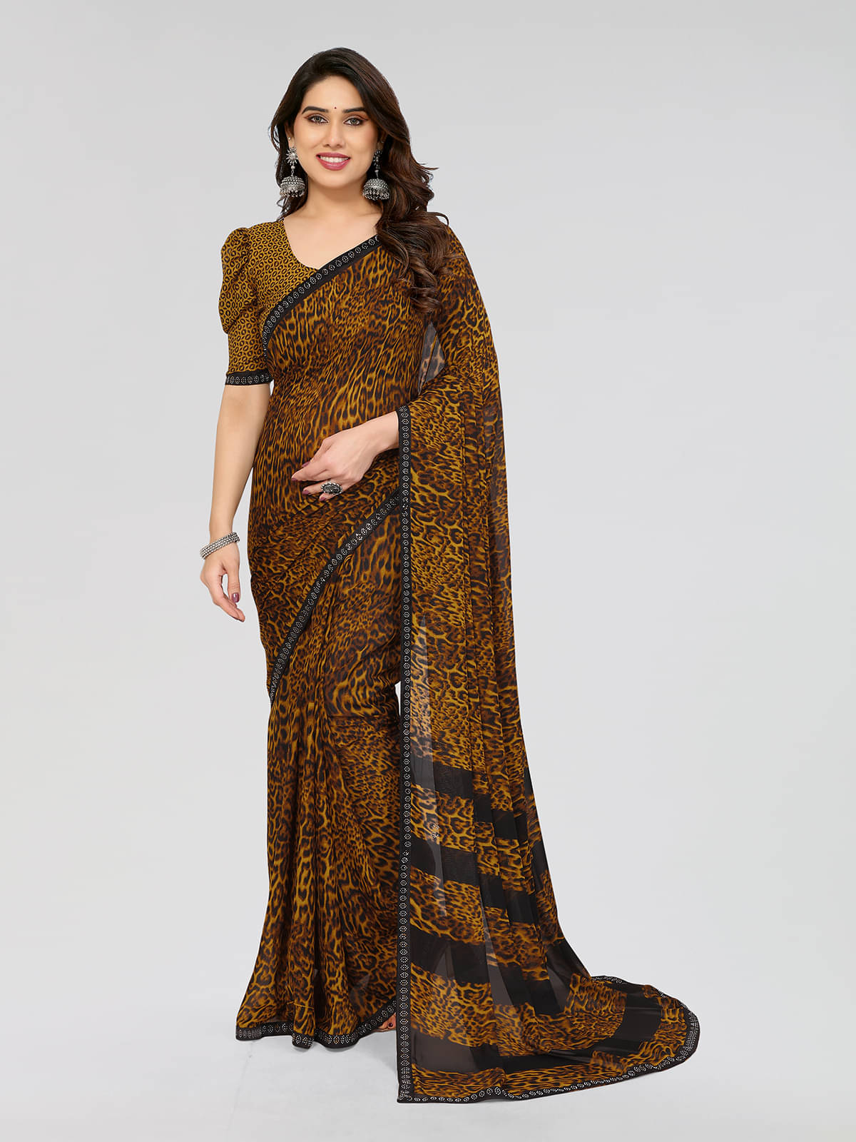 Kashvi Sarees Georgette Embellished Chanderi saree With Unstitched Blouse Piece ( Yellow ) Kashvi Sarees Georgette Embellished Chanderi saree With Unstitched Blouse Piece ( Yellow )
