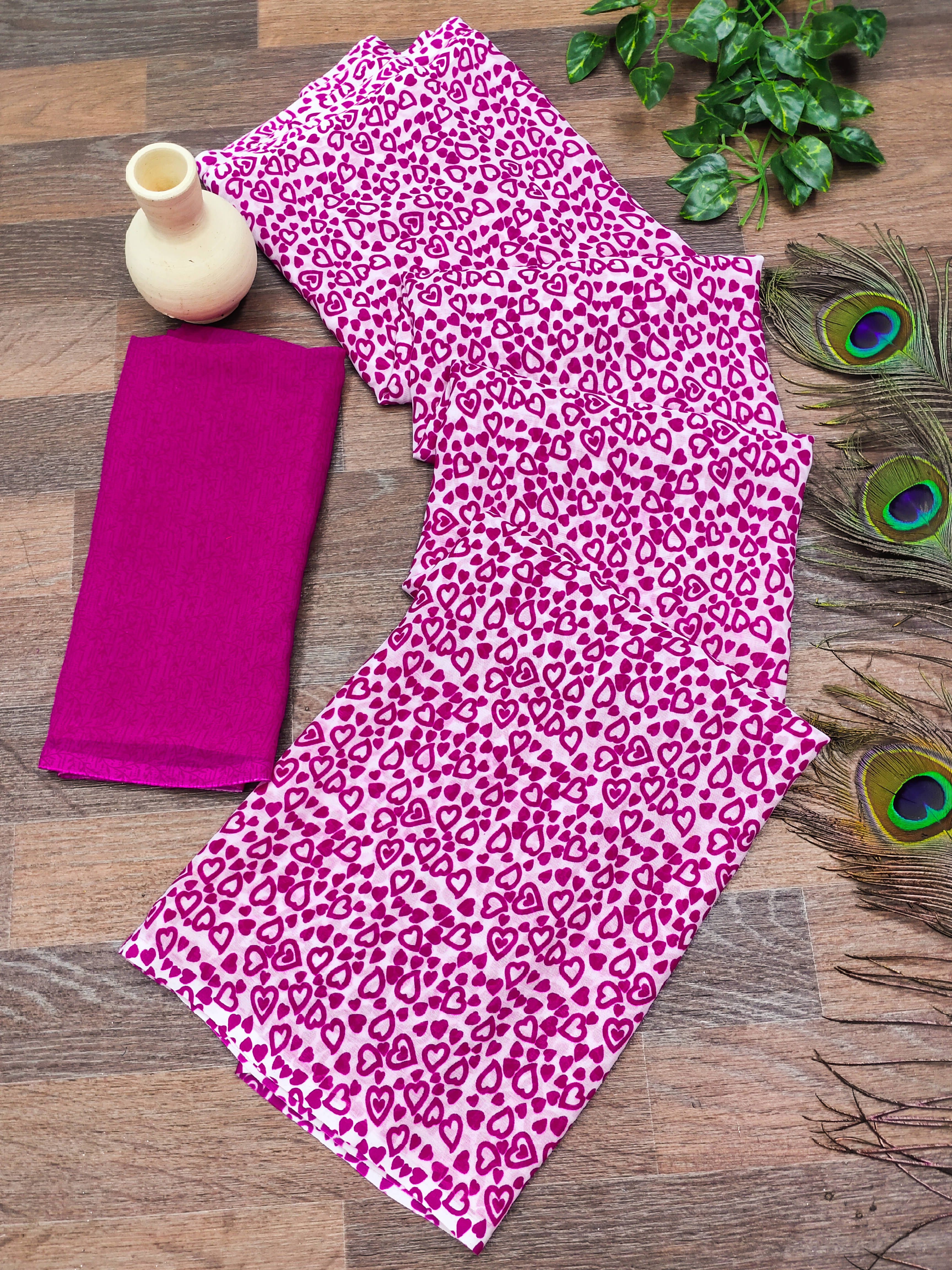 Kashvi Sarees Georgette Printed Chanderi saree With Unstitched Blouse Piece ( Pink )     			Kashvi Sarees Georgette Printed Chanderi saree With Unstitched Blouse Piece ( Pink )