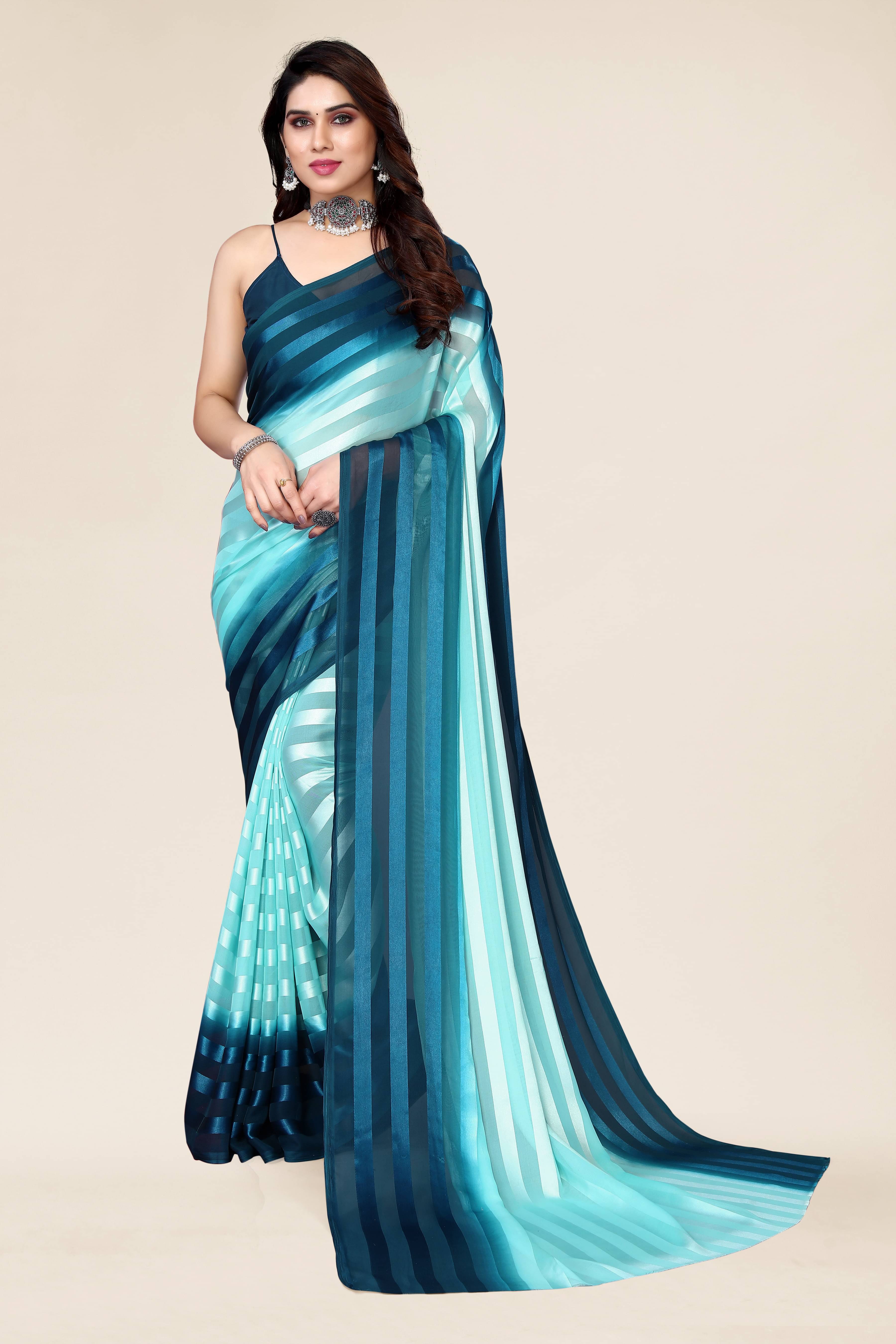 Kashvi Sarees Satin Embellished Kasavu Saree With Unstitched Blouse Piece ( Aqua Blue ) Kashvi Sarees Satin Embellished Kasavu Saree With Unstitched Blouse Piece ( Aqua Blue )