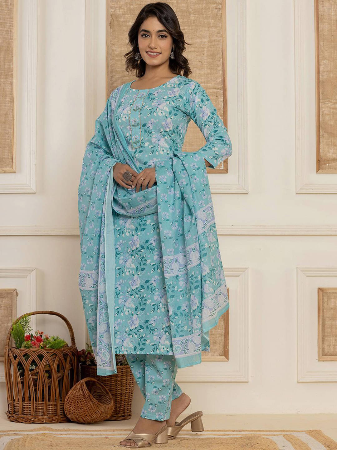 kedar fab Women Rayon Printed Straight Kurti With Pants ( Light Blue ) kedar fab Women Rayon Printed Straight Kurti With Pants ( Light Blue )
