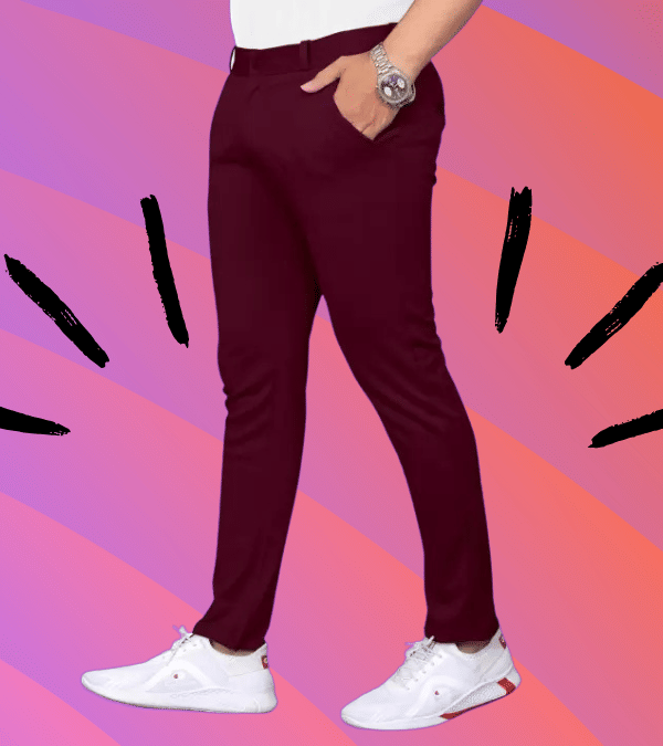     			micotti Slim Flat Men's Chinos - Maroon ( Pack of 1 )