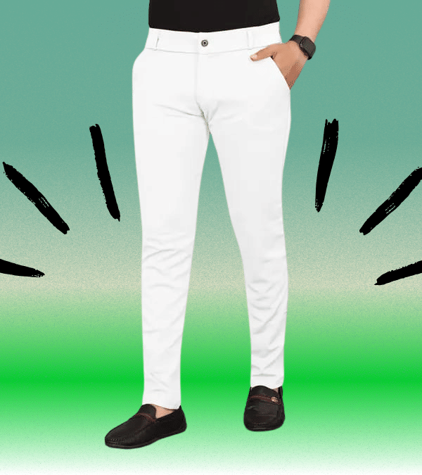     			micotti Slim Flat Men's Chinos - White ( Pack of 1 )