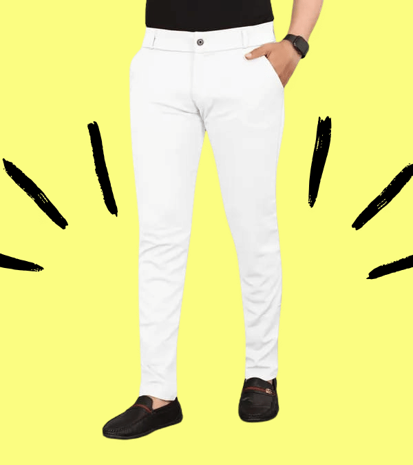     			micotti Slim Flat Men's Chinos - White ( Pack of 1 )