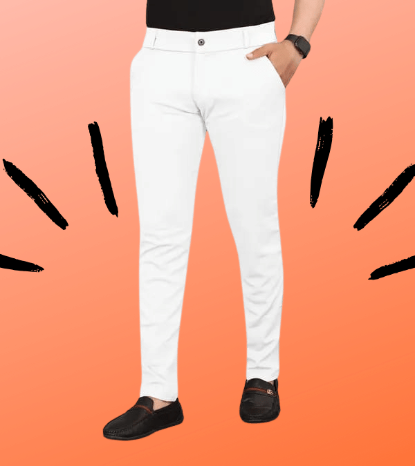     			micotti Slim Flat Men's Chinos - White ( Pack of 1 )