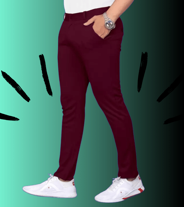     			micotti Slim Flat Men's Chinos - Maroon ( Pack of 1 )