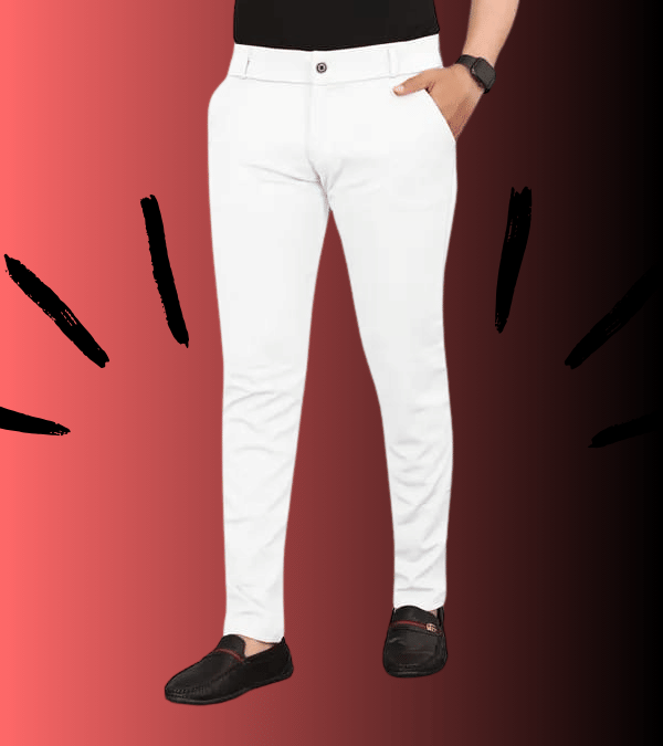     			micotti Slim Flat Men's Chinos - White ( Pack of 1 )