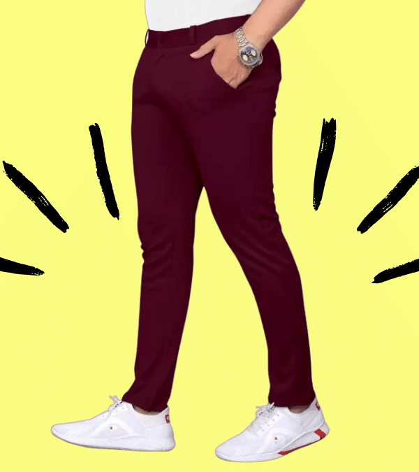     			micotti Slim Flat Men's Chinos - Maroon ( Pack of 1 )