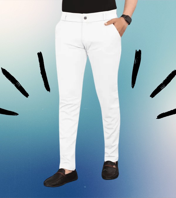     			micotti Slim Flat Men's Chinos - White ( Pack of 1 )