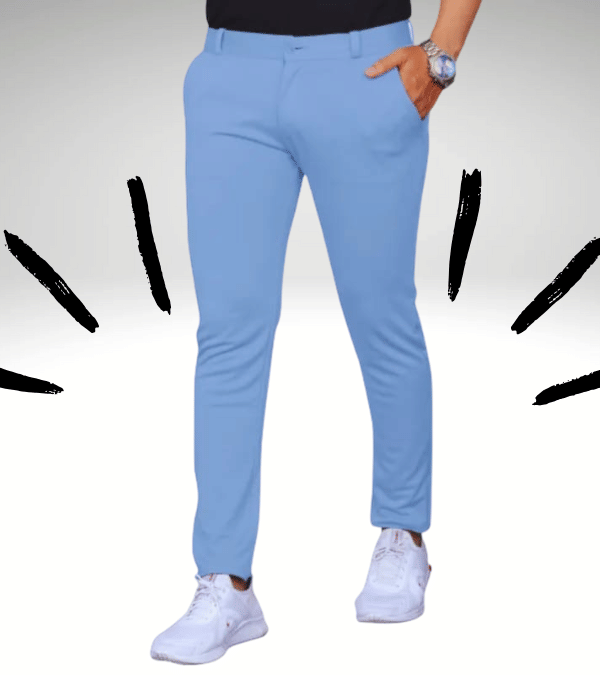     			micotti Slim Flat Men's Chinos - Light Blue ( Pack of 1 )