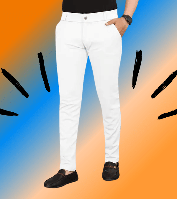     			micotti Slim Flat Men's Chinos - White ( Pack of 1 )