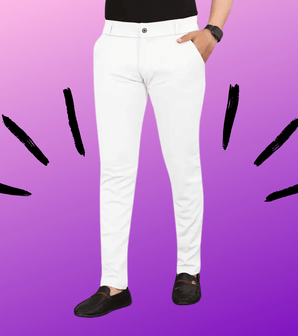     			micotti Slim Flat Men's Chinos - White ( Pack of 1 )