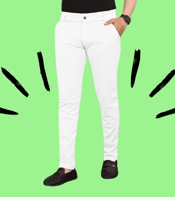     			micotti Slim Flat Men's Chinos - White ( Pack of 1 )